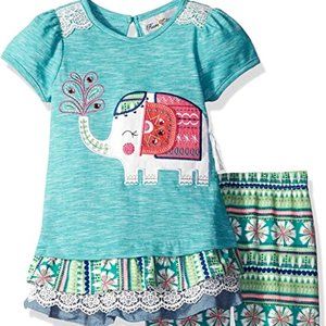 Rare Editions Elephant 2 pc set Girls size 6